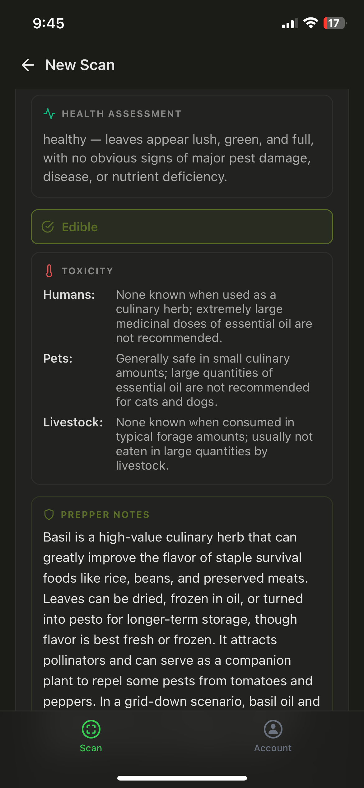 Field notes — edibility and health